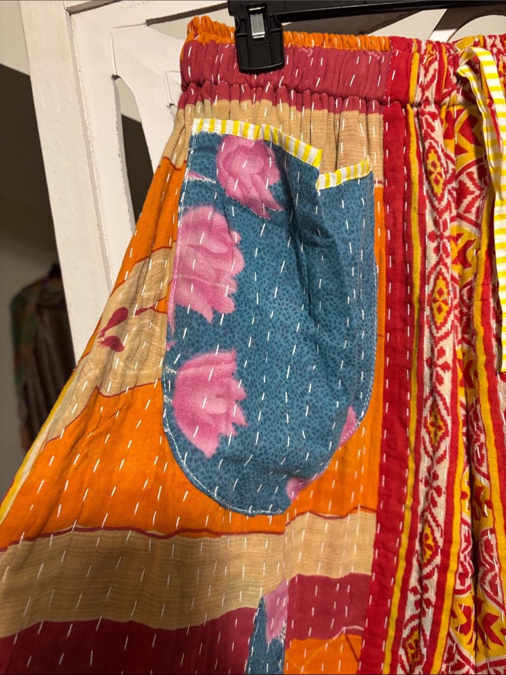 Kantha Long Ruffled Shorts - Picture 2 of 6